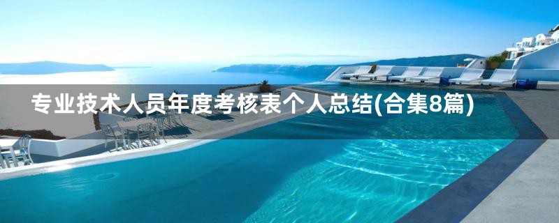 专业技术人员年度考核表个人总结(合集8篇)