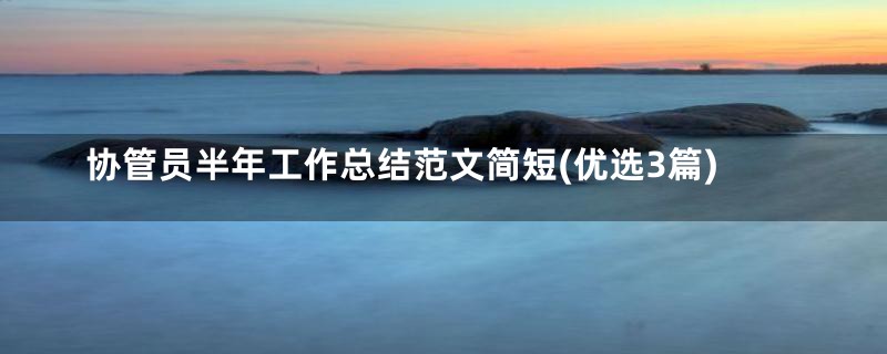 协管员半年工作总结范文简短(优选3篇)