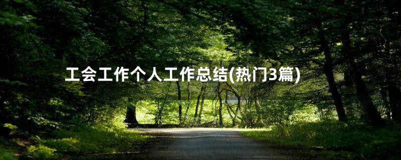 工会工作个人工作总结(热门3篇)