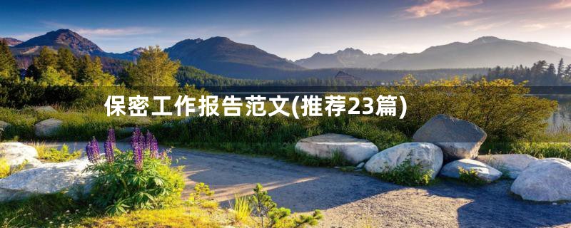 保密工作报告范文(推荐23篇)