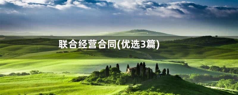 联合经营合同(优选3篇)