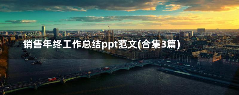 销售年终工作总结ppt范文(合集3篇)
