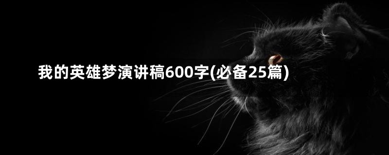 我的英雄梦演讲稿600字(必备25篇)