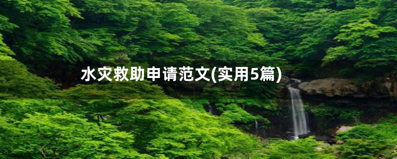 水灾救助申请范文(实用5篇)