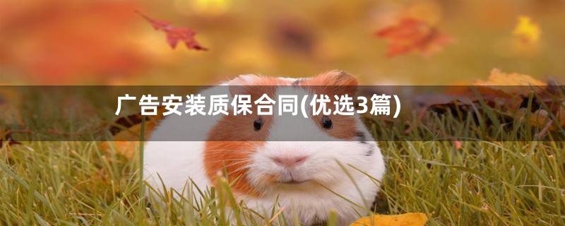广告安装质保合同(优选3篇)