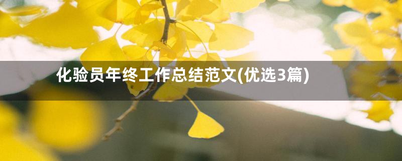 化验员年终工作总结范文(优选3篇)