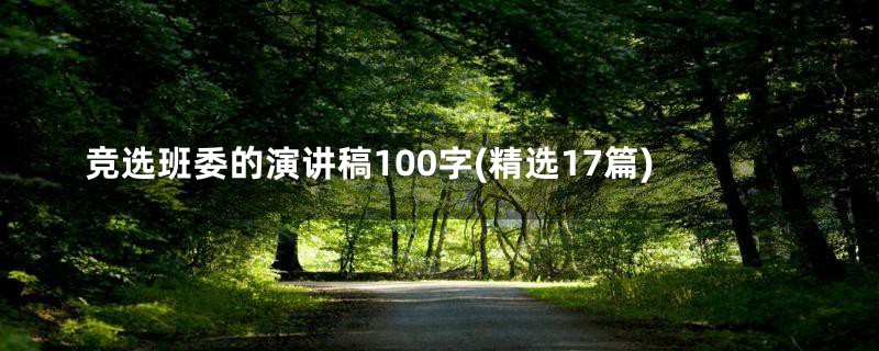 竞选班委的演讲稿100字(精选17篇)