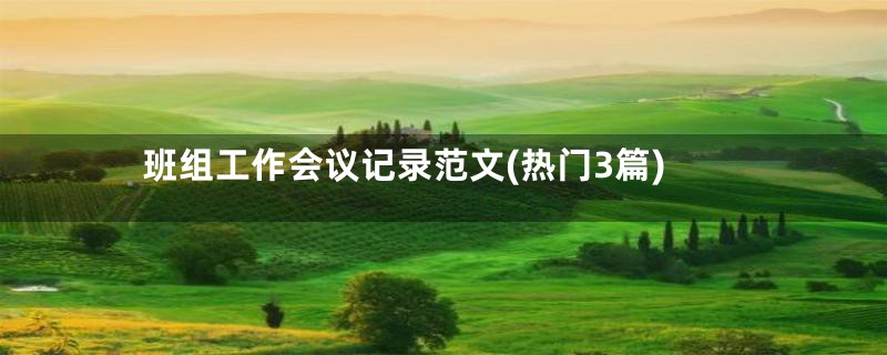 班组工作会议记录范文(热门3篇)