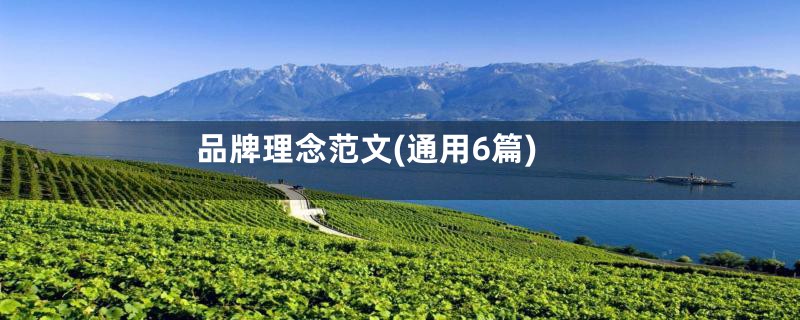 品牌理念范文(通用6篇)