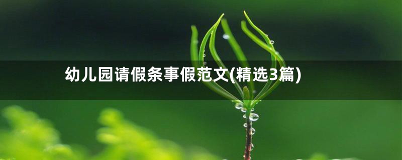 幼儿园请假条事假范文(精选3篇)