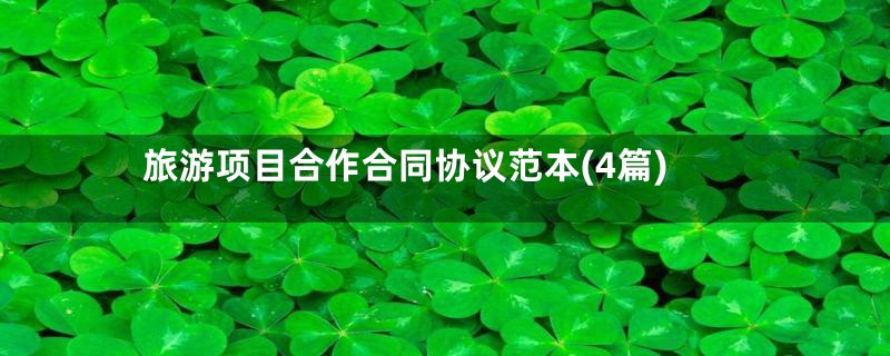 旅游项目合作合同协议范本(4篇)