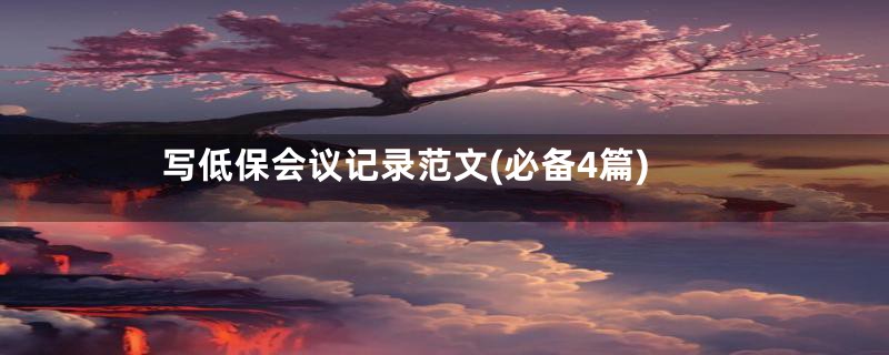 写低保会议记录范文(必备4篇)