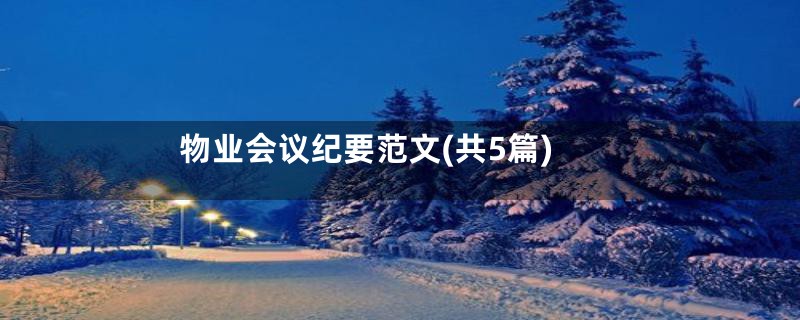 物业会议纪要范文(共5篇)
