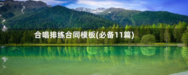 合唱排练合同模板(必备11篇)