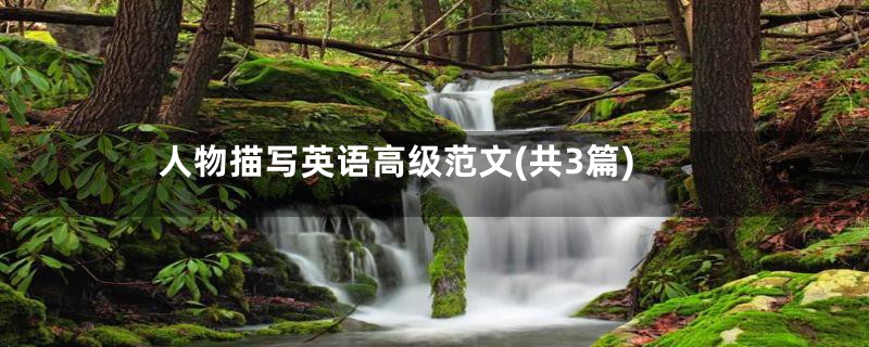人物描写英语高级范文(共3篇)