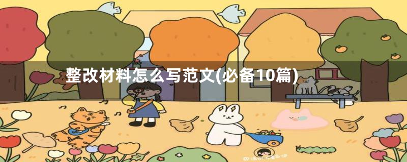 整改材料怎么写范文(必备10篇)