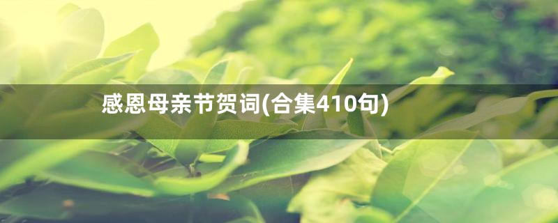 感恩母亲节贺词(合集410句)