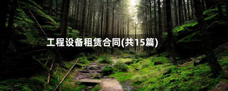 工程设备租赁合同(共15篇)