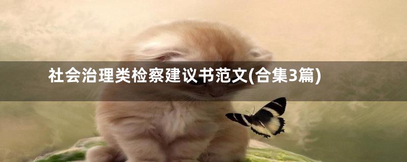 社会治理类检察建议书范文(合集3篇)