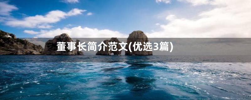 董事长简介范文(优选3篇)