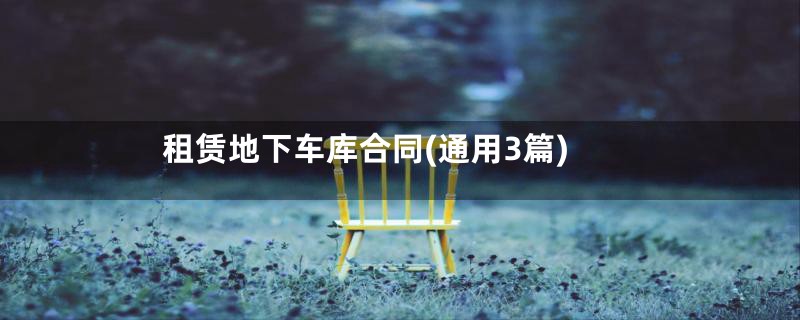 租赁地下车库合同(通用3篇)