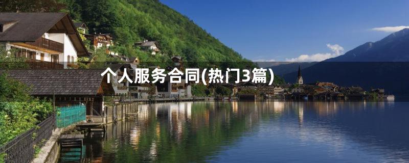 个人服务合同(热门3篇)