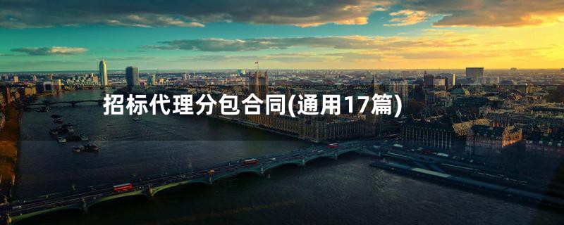 招标代理分包合同(通用17篇)