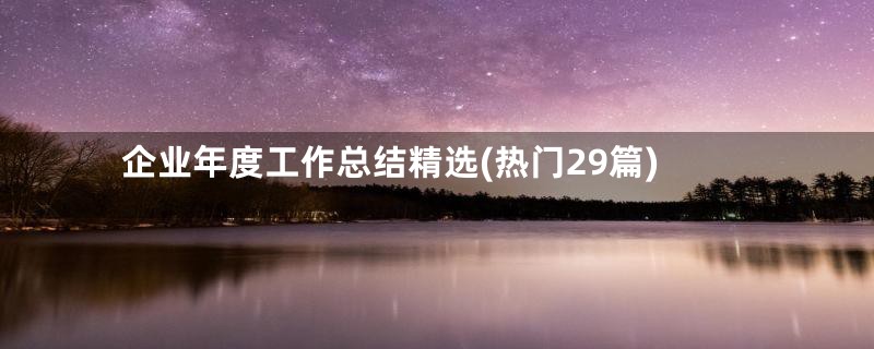 企业年度工作总结精选(热门29篇)