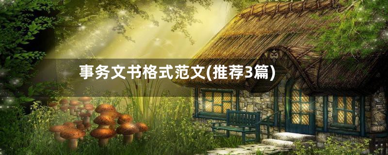 事务文书格式范文(推荐3篇)