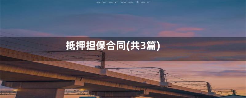 抵押担保合同(共3篇)