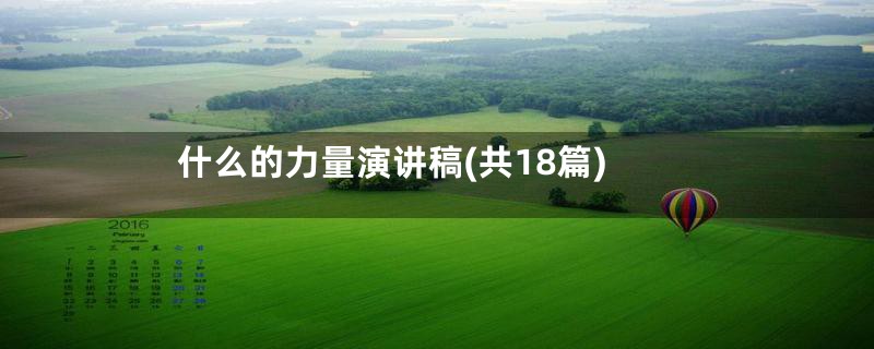 什么的力量演讲稿(共18篇)