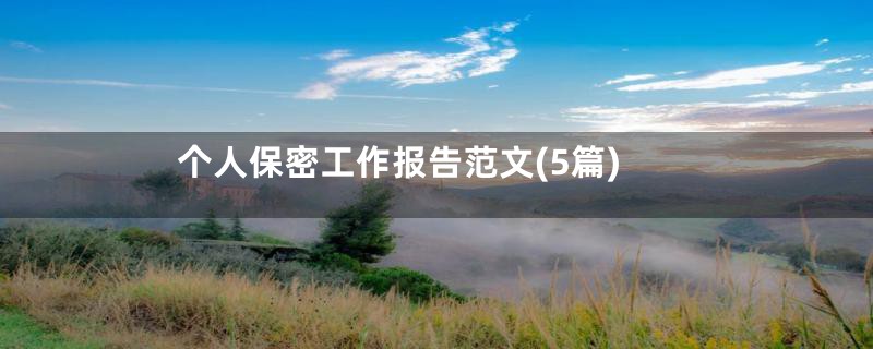 个人保密工作报告范文(5篇)