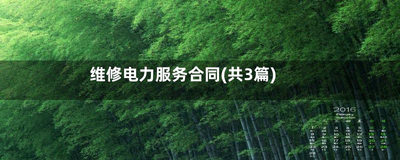 维修电力服务合同(共3篇)