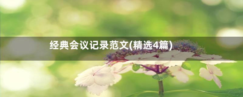 经典会议记录范文(精选4篇)