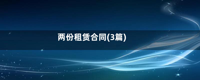 两份租赁合同(3篇)