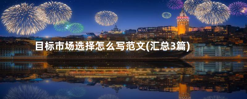 目标市场选择怎么写范文(汇总3篇)