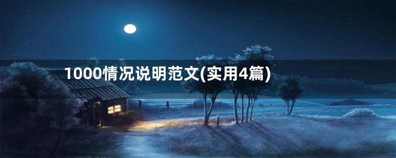 1000情况说明范文(实用4篇)