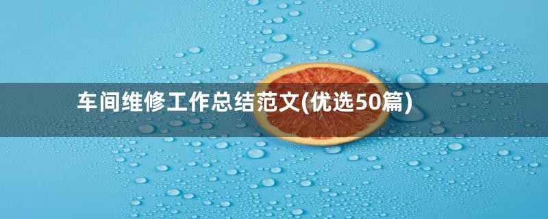 车间维修工作总结范文(优选50篇)