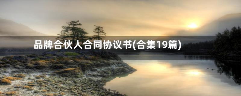 品牌合伙人合同协议书(合集19篇)