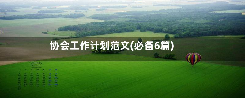 协会工作计划范文(必备6篇)