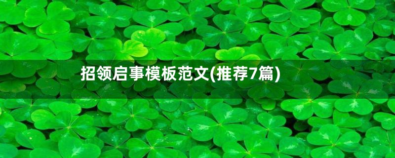 招领启事模板范文(推荐7篇)