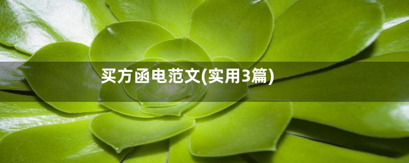 买方函电范文(实用3篇)