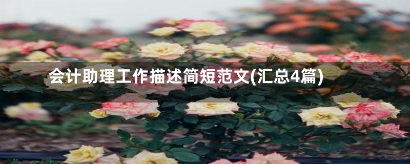 会计助理工作描述简短范文(汇总4篇)