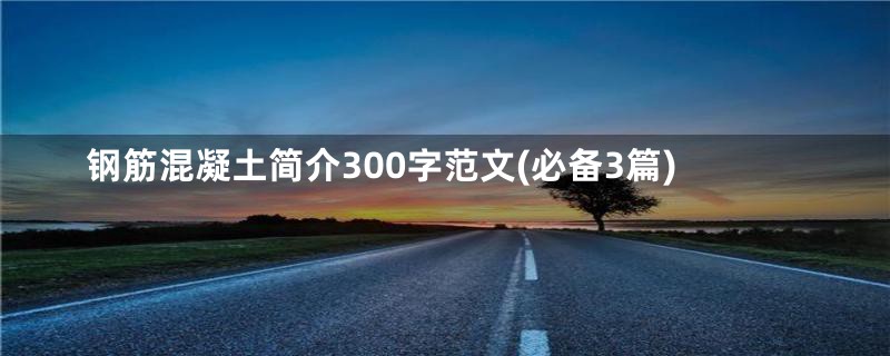 钢筋混凝土简介300字范文(必备3篇)