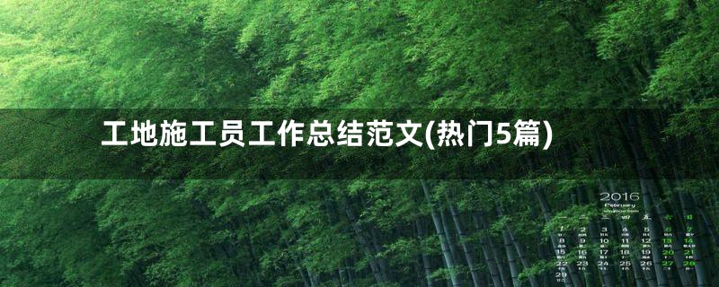 工地施工员工作总结范文(热门5篇)