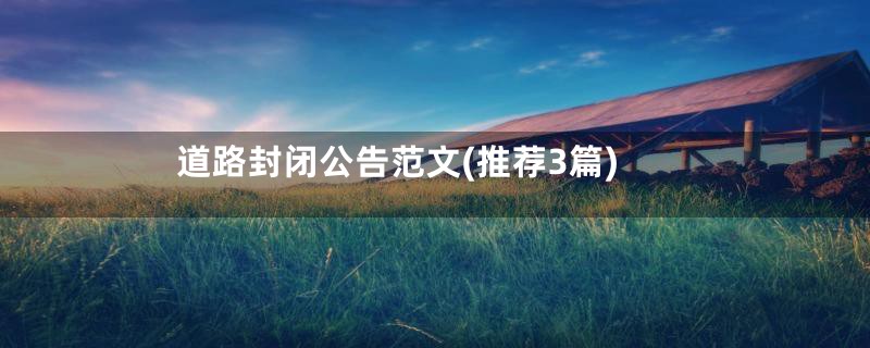 道路封闭公告范文(推荐3篇)