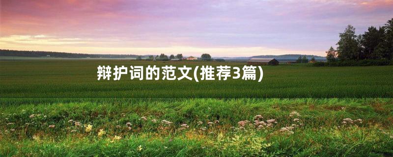 辩护词的范文(推荐3篇)