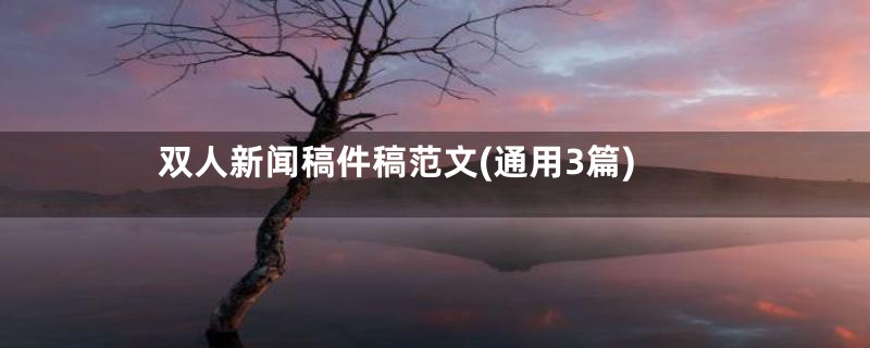 双人新闻稿件稿范文(通用3篇)