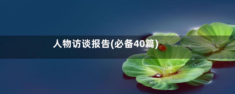 人物访谈报告(必备40篇)