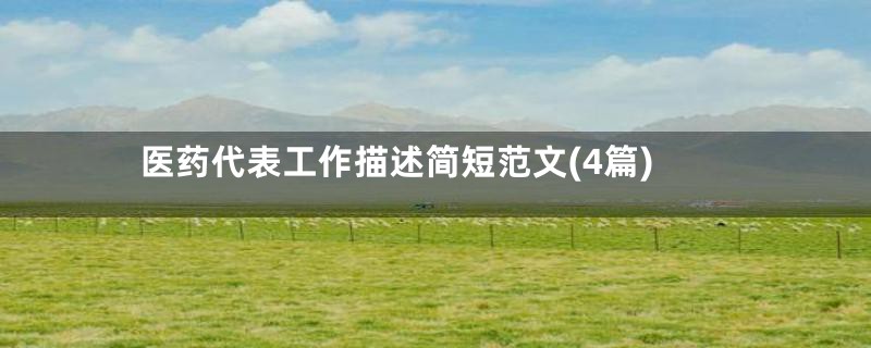 医药代表工作描述简短范文(4篇)